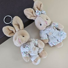 DOK05 오순도순 곰&토끼 커플 인형 가방 키링 열쇠고리 키홀더, 토끼커플, 1개