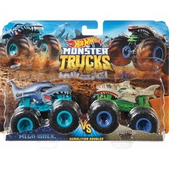 Hot Wheels 몬스터 트럭 디몰레이션 더블 메가 리스 VS 레오파드 샤크 자이언트 휠, 한개옵션0