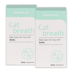 닥터바이 캣 브레스 고양이 기관지 영양제 호흡기 취취거림 기침 콧물 면역력 영양제, 2세트