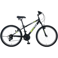 [삼천리자전거/하운드] 2023 시애틀MT 24인치 기어 21단 주니어 두발 자전거 권장 신장 130cm 이상, 미조립박스, 블랙