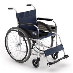 미키코리아메디칼 알루미늄 휠체어 보장구 수동 병원 용품 기본형 시설 통 PU 타이어 접이식 SMARTL, 1개