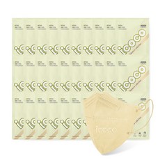 아이코코 레인보우 컬렉션 KF94 마스크 대형XL, 1매입, 30개, 베이지(연황색)