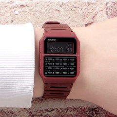 카시오 듀얼타임 계산기 디지털 빈티지 컬러 데이터 뱅크 손목시계