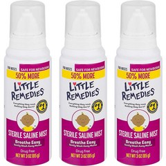 Little Remedies Sterile Saline Nasal Mist 리틀 레메디즈 멸균 식염수 미스트 신생아용 3oz(85g) 3팩, 85g