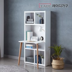 레이디가구 더블 800 4단 전면 책상세트, 오크오크