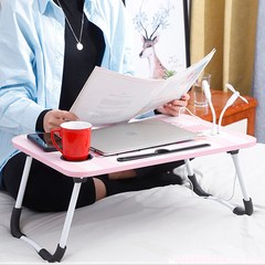 접이식 야외 좌식 침대 테이블 노트북책상, 핑크