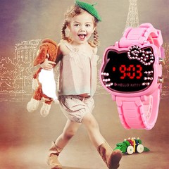 [터닝펫] [당일출고] 유아동 헬로키티 LED시계 어린이 우레탄시계 (선물포장)