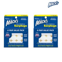 Macks 필로우소프트 수면 귀마개 흰색, 2개, 12개입