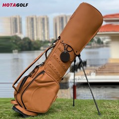 새로운 패션 골프 가방 브라운 PU 방수 골프 브래킷 가방 골프 클럽 장비 가방