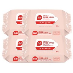 비앤비 자몽식초를담은 유아용품 소독티슈, 20매, 4팩
