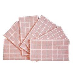 캐프마켓 일회용 격자 방수 테이블보 원형 사각 식탁보, 핑크, 6개 4 ~ 6 인용 137 x 180 cm