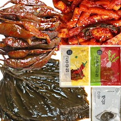 상하 무말랭이+ 고추무침 +간장깻잎 집반찬 세트, 3팩, 1kg