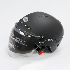 MTM 아이리스 오토바이 스쿠터 바이크 반모 헬멧 실제 통풍구 사이즈 조절 가능 M 사이즈, 매트블랙