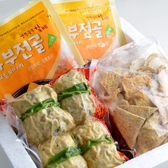 깡통골목할매유부전골 원조 유부전골 모듬세트 1호] 유부주머니 1.5kg 어묵 860g, 75g, 1개