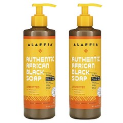 알라피아 아프리카 블랩솝 올인원 클렌저 비누 무향 Alaffia African Black Soap Unscented 476ml 2팩, 2개