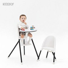 키즐리 베이비체어 아기 식탁의자 화이트블랙, 단품