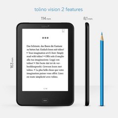 ebook리더기 이북리더 전자책뷰어 tolino vision 2 tab2 flip page black e-book reader 6 inch e 잉크 백라이트 1024x758 책, 전자책 리더+케이스 세트