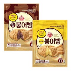 오뚜기 팥 붕어빵 + 슈크림 붕어빵, 960g, 2봉
