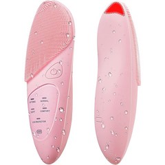 가정용 전기 초음파 페이셜 클렌저 무선 방수 실리콘 모공 클렌징 브러시 뷰티 마사지 수입, 분홍색