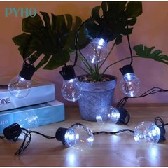 PYHO 라인조명 간접조명+ 리모컨 (USB전원) 크리스마스 장식 전구, 백광 5CM 투명구
