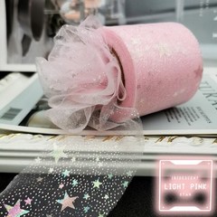 25 야드 6cm 스타 Tulle 리본 무지개 빛깔의 메쉬 테이프 DIY 수제 활 공예 투투 Bowknot 꽃 웨딩 생일 꽃다발 용품, 라이트 핑크, 1개