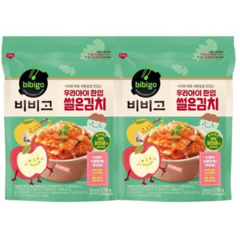 비비고우리아이한입 썰은김치270G 냉장, 2개, 270g