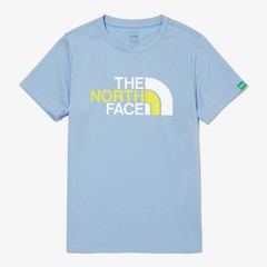노스페이스 키즈 컬러 돔 반팔 라운드 티 블루 NT7UN11S 아동공용 빅 로고 여름 반소매 티셔츠 유아동 상의