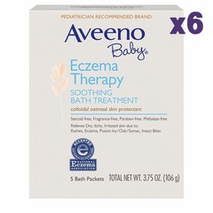Aveeno Baby 민감성피부 테라피 오트밀 수딩 입욕제 5개입x6팩 총30회분 Eczema Therapy