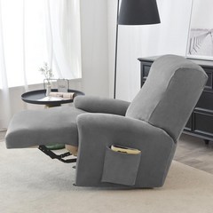 1인용리클라이너 신축성 소파 부드러운 레이지 보이 안락 의자 탄성 미끄럼 모든 것이 포함된 슬립 거실용, 4.Grey Sofa Cover