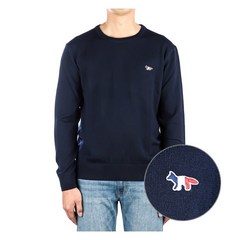 메종키츠네 23SS (FU00502KT1036 NAVY) 남녀공용 트리컬러 폭스 니트