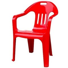 SLP 플라스틱 의자 (웰빙의자 가든의자) 4개, 빨강, 1개
