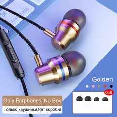 3.5mm 귀 이어 버드 모바일 유선 헤드폰 스포츠 이어폰 이어폰 헤드셋 마이크 음악 이어폰 Xiaomi 화웨이 삼성 전화, 금, 하나