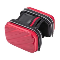 자전거 프레임 앞 가방 대용량 비바람에 견디는 이동식 양면 포켓 디자인 스마트 폰 키 파우치 용 쉬운 설치, 18cmx16cmx12cm, ABS, 빨간색, 1개