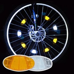 베스트원 자전거 바퀴 안전 야간 라이딩 반사판 간편 설치 악세사리, 10개, 백색