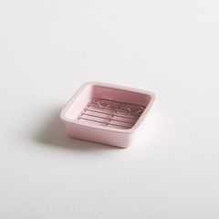 [보나엣홈] 에어프라이어 오븐용 세라믹 밧드 세트(트레이포함) 다용도 트레이 정사각 S(소) 1개 4 color, 정사각 핑크S