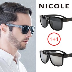니콜 [1+1] NI8097-블랙+검실버밀러 선글라스