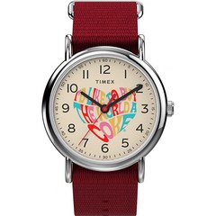 정품 TIMEX 타이맥스 남성용 위켄더 x 코카콜라 스테인리스 스틸 쿼츠 시계 패브릭 스트랩 레드 20(모델: TW2V29900) 시계