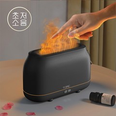 TORIC 초저소음 불꽃조명 초음파 가습기 LED 무드등 모닥불 벽난로 인테리어 아로마 무드등 디퓨저 미니 가습기 크리스마스 선물, 진회색, HZ005