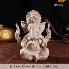 물소리 부처님 동상 인도 신 코끼리 럭키 포춘 가네쉬 홈 오피스 장식, 13cm