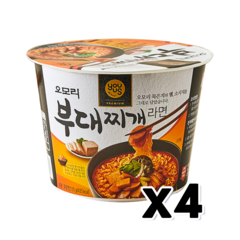 오모리 부대찌개라면 큰컵 135g x 4개 (무료배송)