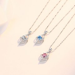 ANYOU 컬러 다이아몬드 펜던트 순은 목걸이 연인선물 +고급선물세트