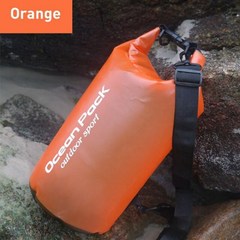 PVC 방수 가방 2L 5L 10L 15L 20L 야외 수영 가방 다이빙 압축 스토리지 드라이 가방 남자 여자 카약 배낭, Orange+2L