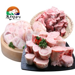 조은장터 한우 사골 우족 잡뼈 스지 도가니 4kg 이상 (옵션선택), 1세트, 우족1.3kg+사골1kg+잡뼈2kg