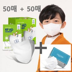 내추럴키스 찐마스크 KFAD 비말차단 새부리형 소형 50매 + 덴탈마스크(대형) 50매 추가증정, 1세트