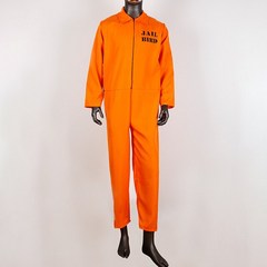 죄수복 죄수 점프 슈트 복장 코스프레 의상 남녀 공용 할로윈 파티 카니발 오렌지 교도소 수감자