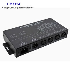 DMX124 DMX512 증폭기 분배기 DMX 신호 리피터 4CH 4 출력 포트 AC100V-240V 입력, 1개