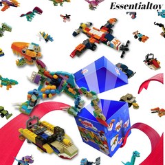 에센셜토이 어드벤트 캘린더 칭찬 블록 공룡 자동차 24세트 장난감 레고호환 변신 블럭 놀이