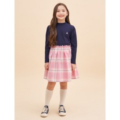 BEANPOLE 빈폴 KIDS 헤릿체크 배색 골지 원피스 - 네이비 293609