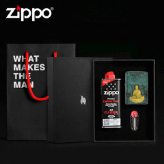미국 오리지널 zippo 라이터 정품 레트로 화이트 남성 장로 불상 컬렉션