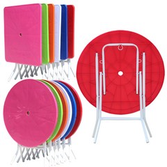 fs h야외테이블편의점테이블접이식탁자보조탁자, 원형-빨강, 원형-빨강